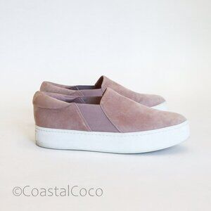 Vince Women's 11 Warren Suede Platform Slip-On Shoes Casual Hydrangea Leather